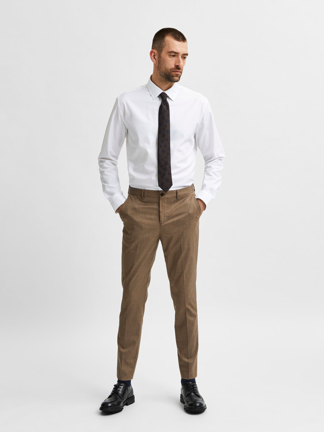 SLHSLIMETHAN Shirts - Bright White